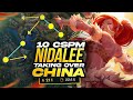 100cs at 9 minutes as a jungler chinese nidalee is insane
