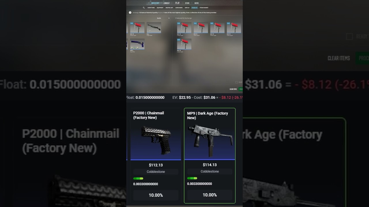 🔥 Epic Trade-Up! MP9 Dark Age with 10% Cobblestone Hit! 🔥 