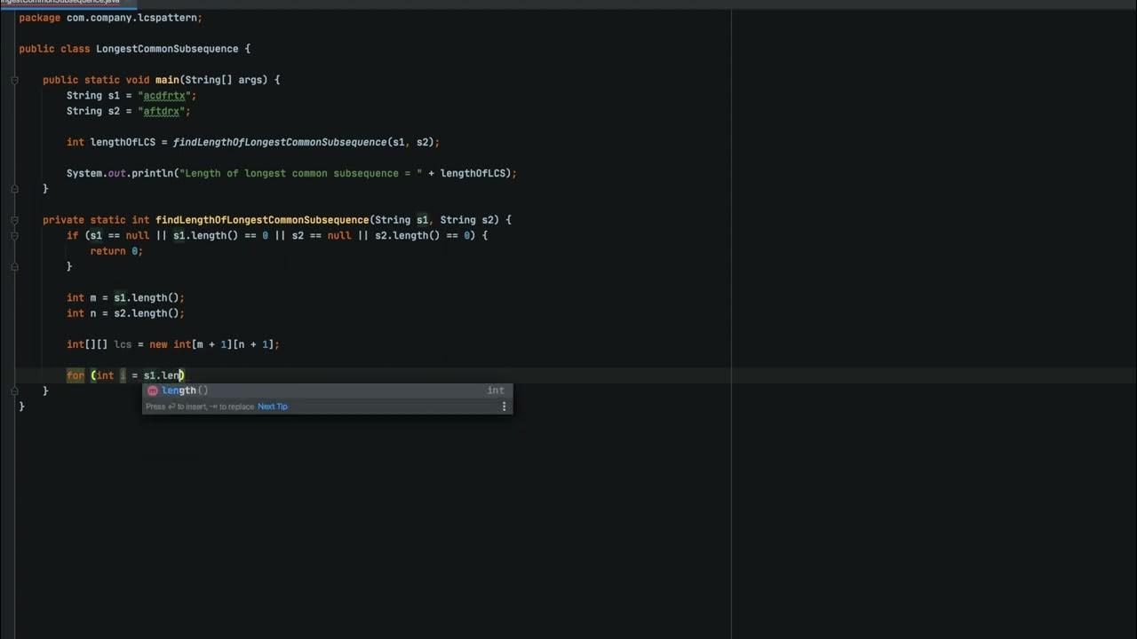 Dynamic Programming || LCS Pattern || Longest Common Subsequence - Code ...