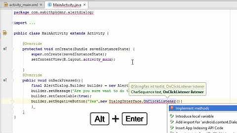 How to use Exit Alert Dialog in Android App - Android Studio 2.2.2 Tutorial