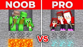 JJ And Mikey NOOB vs PRO Found Family MINE DIG Challenge in Minecraft Maizen