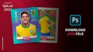 FIGURINHAS DA COPA QATAR 2022 | PSD EDITÁVEL | PHOTOSHOP | 2022 QATAR WORLD CUP STICKER | EDITABLE screenshot 3