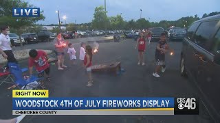Crowds gather in Woodstock for Fourth of July fireworks