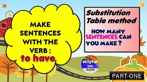Make Sentences with the verb TO HAVE using Substitution Table | Part 1