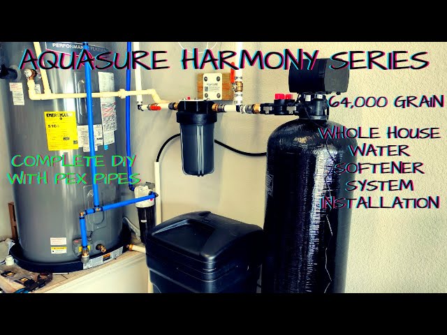 AQUASURE HARMONY SERIES 64,000 Grain Whole House Water Softener System  Installation 