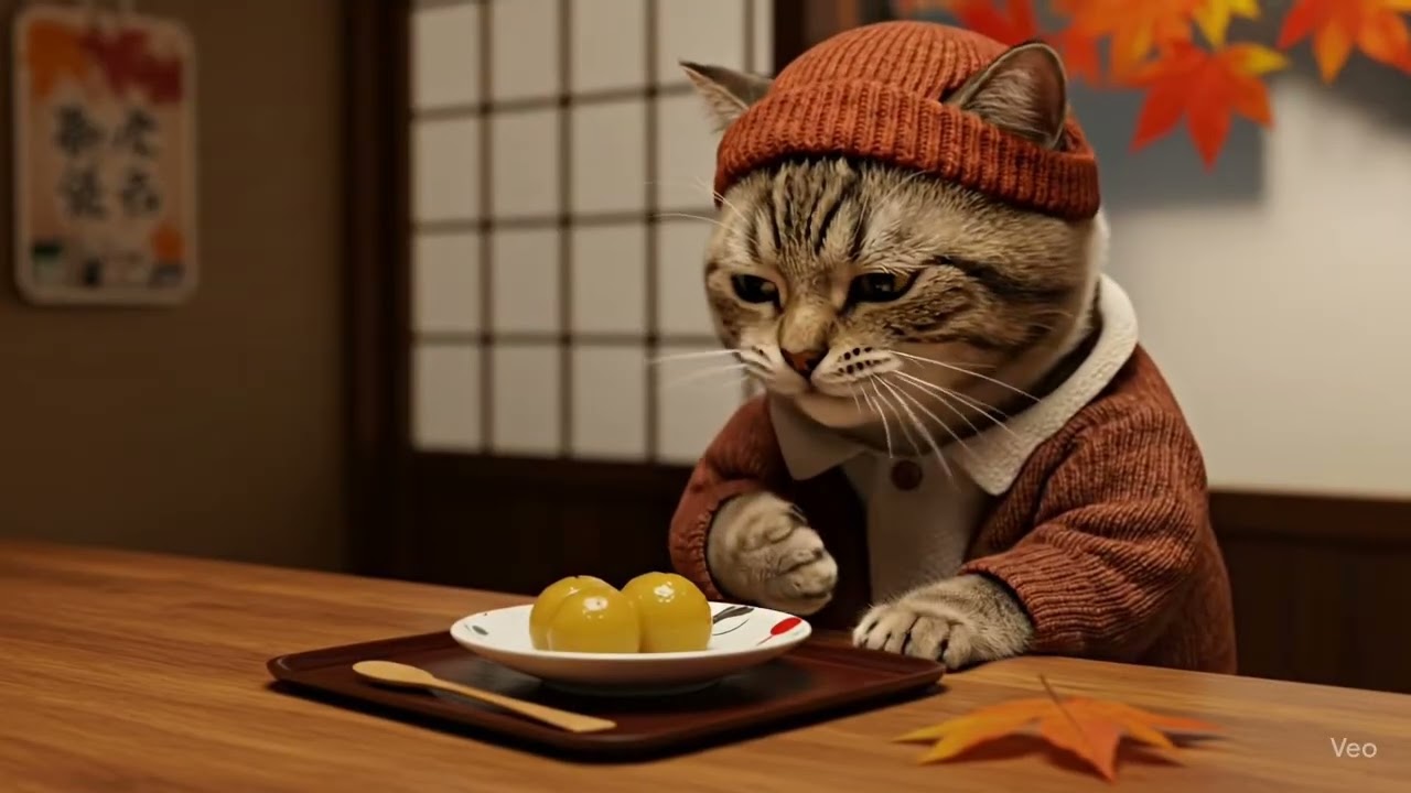 Chef Meow is doing a mukbang! So cute/adorable! Gemoy Banget" 🐱🥩🫒Dinner with cats".@yu17151