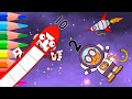 Numberblocks 10 and Number 2 in Space | Fanart Photoshop Speed Coloring Story