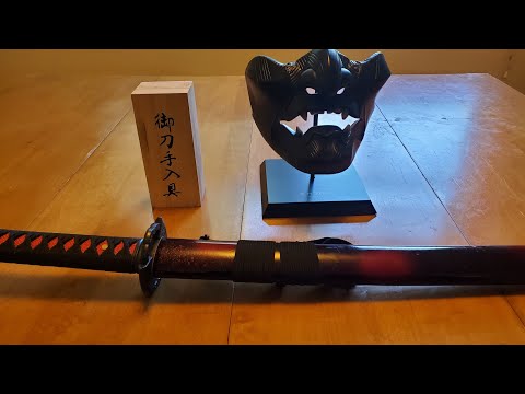 YariNoHanzo Katanamart practical Musashi katana sharpening process with  Grinder Shan Zu Whetstones 