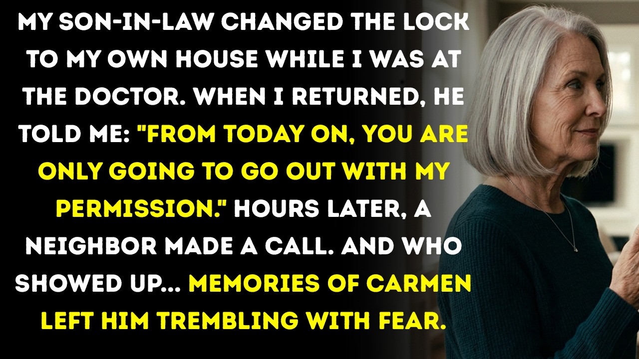 I was 71 years old, coming back from a routine doctor's visit, when my key stopped fitting my own front door. My son-in-law opened it with a smirk and said, "From today on, Grace, you need to ask...