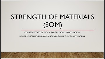 NPTEL course - Strength of Materials | Doubt Session -10 | Date - 02 October 2023 | PMRF TA Work