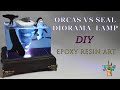 "TRAPPED"- ORCAS vs SEAL Diorama/Lamp - Epoxy resin Art