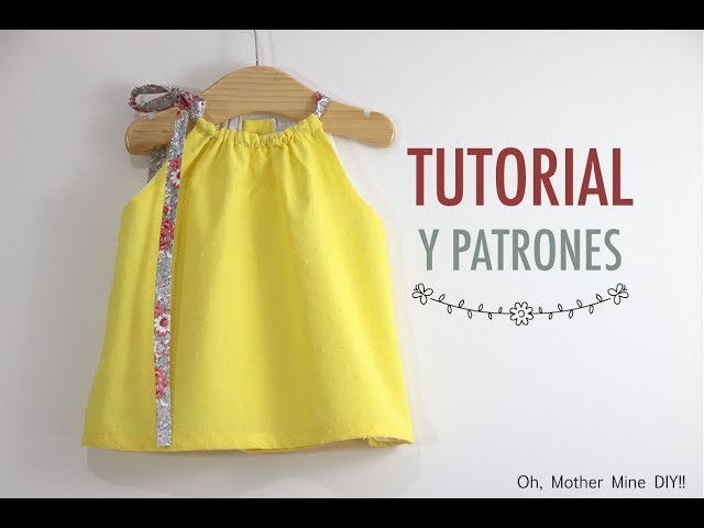 Costura vestido halter para niñas gratis) - YouTube