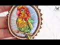 АКВАРЕЛЬНАЯ ВЫШИВКА. БРОШЬ ПОПУГАЙ. BROOCH DIY