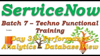Batch 7 || Day 33 ||Performance Analytics and Database View||Techno Functional Training || San Diego