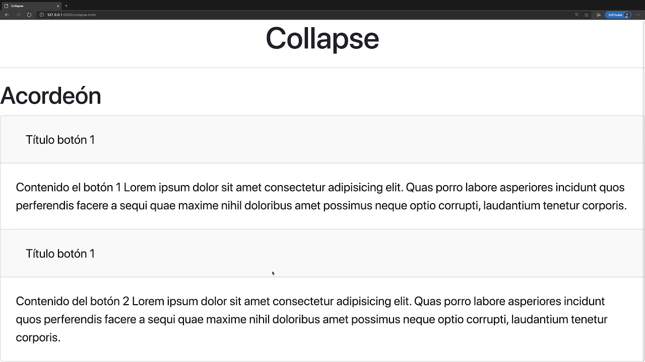 Curso Bootstrap - Componentes, collapse accordion #2 - YouTube