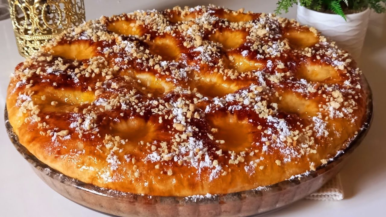 بريوش سائل سهل وسريع خفيف ريشة 😋بدون زبدة ولا دلك ولا عجن غير بالملعقة  فقط بريوش بالمربى👌