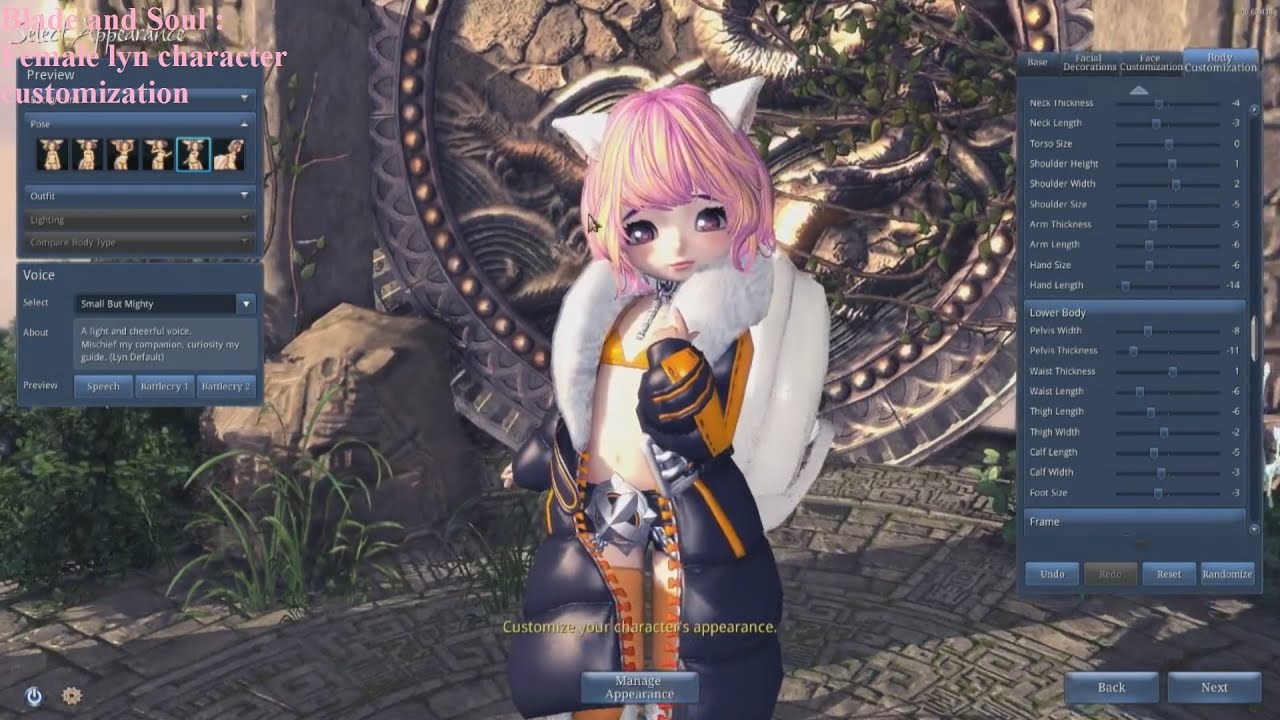 blade and soul character creation female lyn youtube blade and soul size