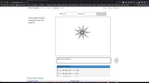 Loops in Turtle using Turtle Academy