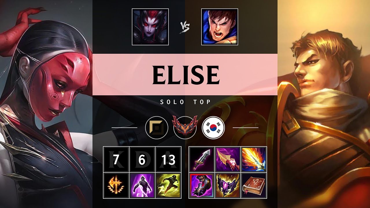 Elise Top vs Garen - KR Grandmaster Patch 25.10