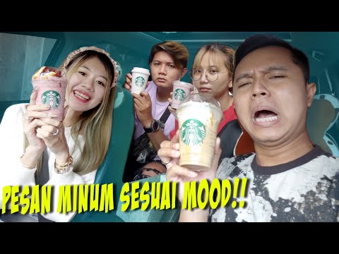 TANTANGAN PESAN MINUM STARBUCKS SESUAI MOOD!! GAK NYANGKA REAKSI MASNYA GINI!!