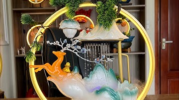 Cách lắp thác nước phong thuỷ trầm hươu vàng .