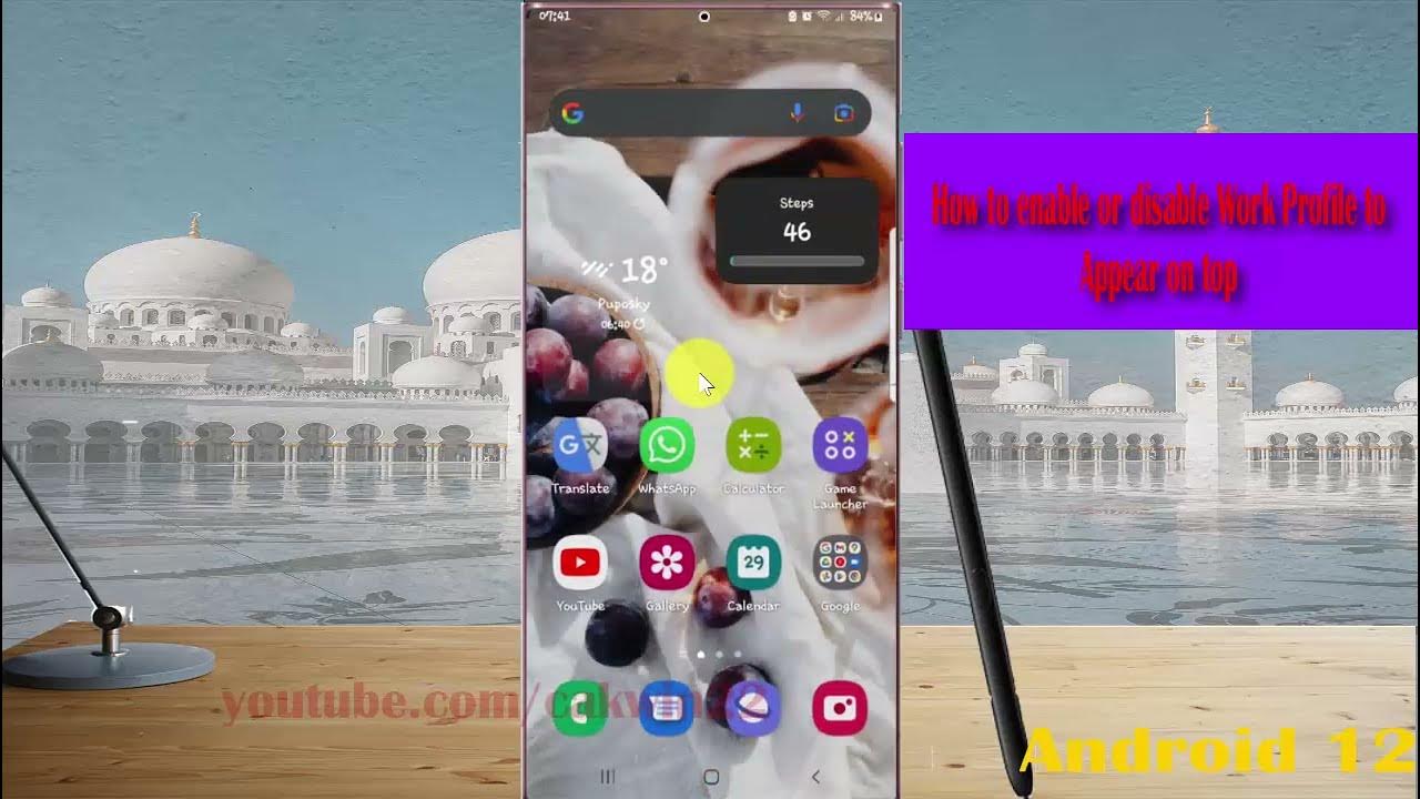 Samsung galaxy s22 ultra how to enable or disable work profile to
