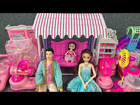 06 Minutes Satisfying with Unboxing Barbie Princess Home Playset with Wardrobe​ & Furniture Review
