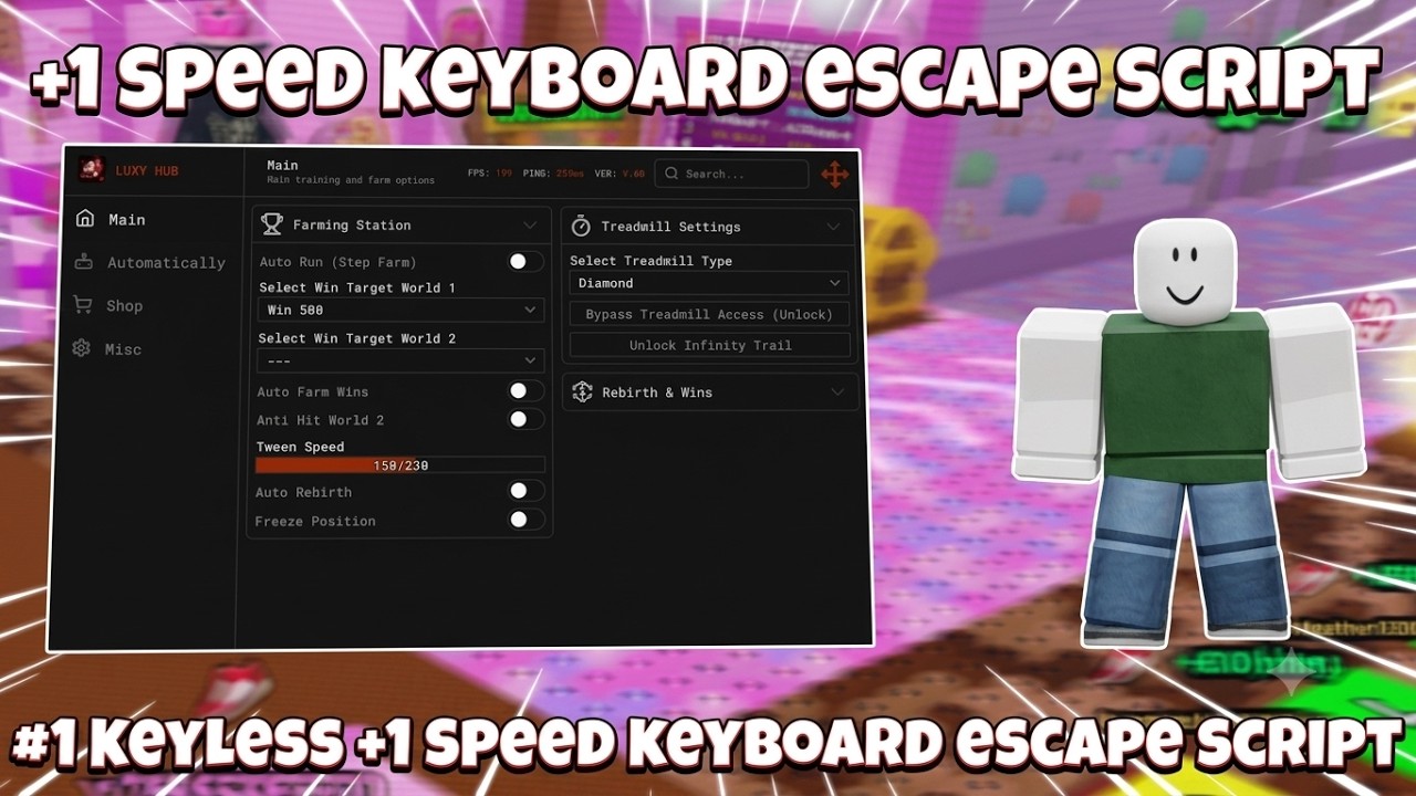+1 Speed Keyboard Escape Script *NOKEY* - AUTOFARM, AUTO RUN, UNLOCK ...