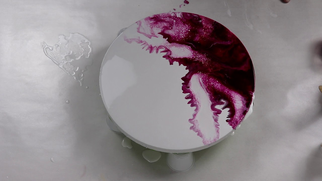 (428) Negative Space Acrylic Pour with Airbrush Technique! Fluid Art ...