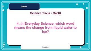 Science Trivia Quiz #0091 | 10 Questions Practice