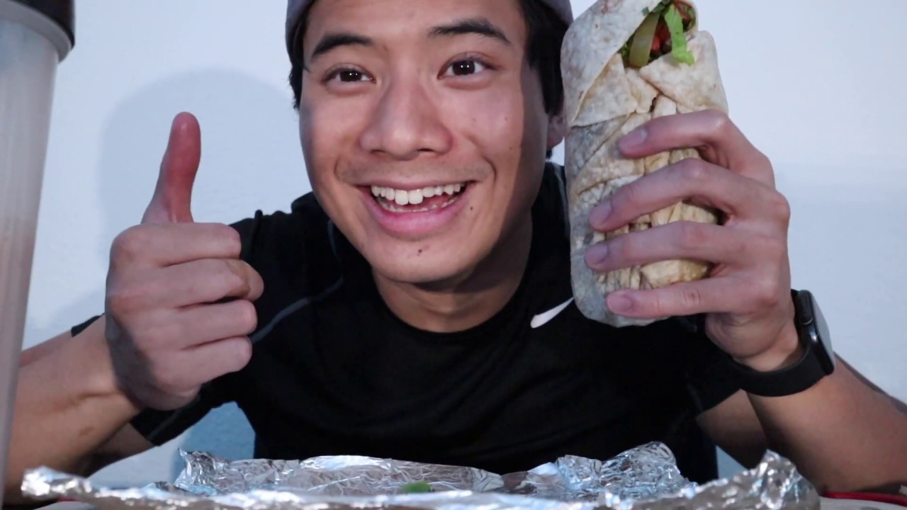 eating a decent sized chipotle burrito YouTube