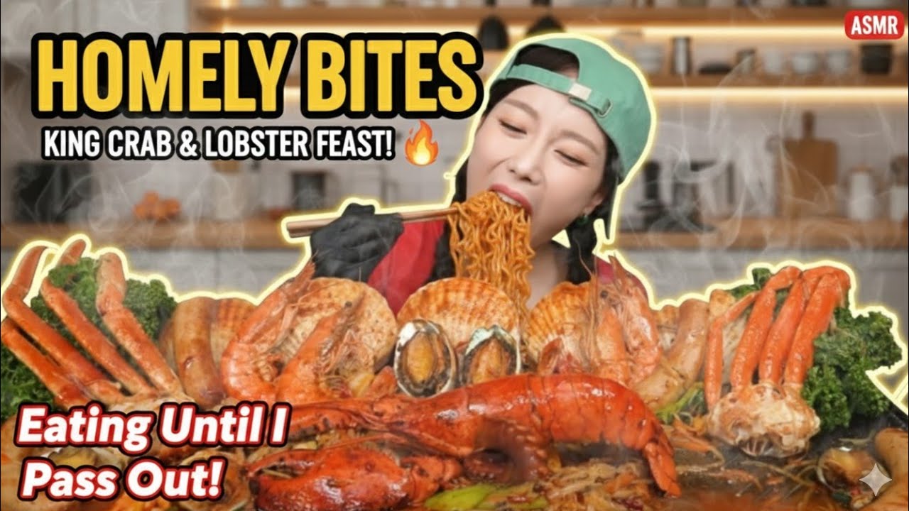 ULTIMATE KING CRAB & LOBSTER FEAST! 🦀 Eating Until I Pass Out | Homely BitesASMR#asmr #mukbang #food
