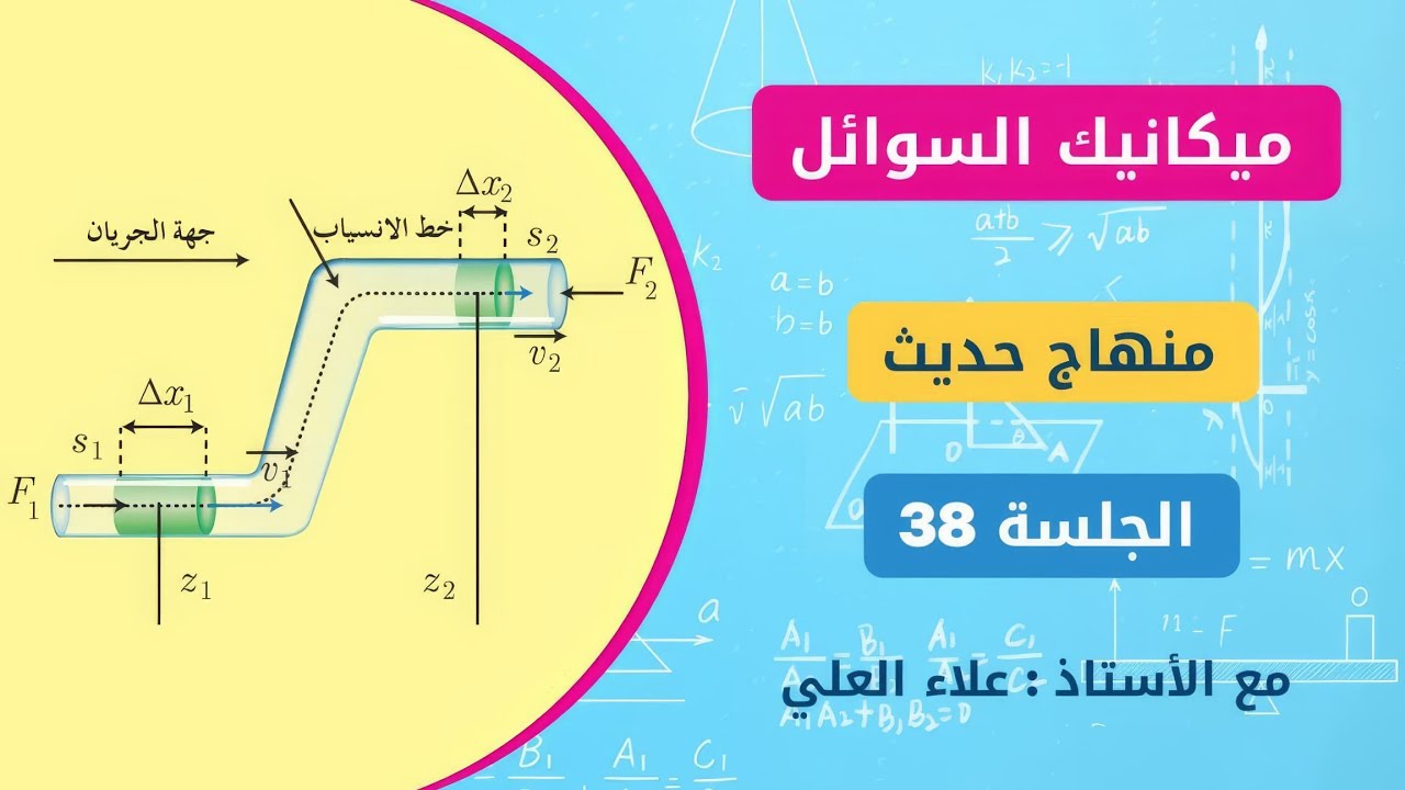 منهاج الفيزياء الحديث || ميكانيك السوائل [ الجلسة 38  ] علاء العلي 