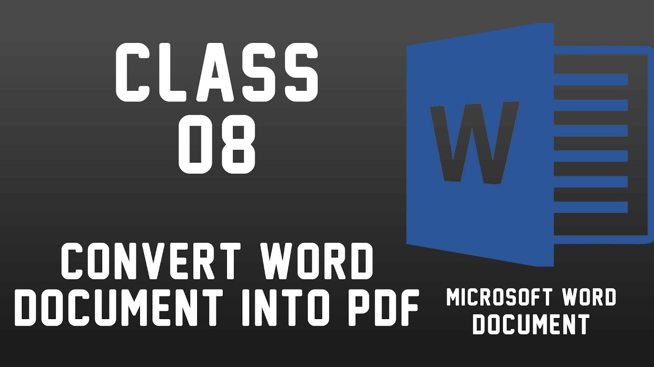 How To Convert your Word Document into PDF - YouTube