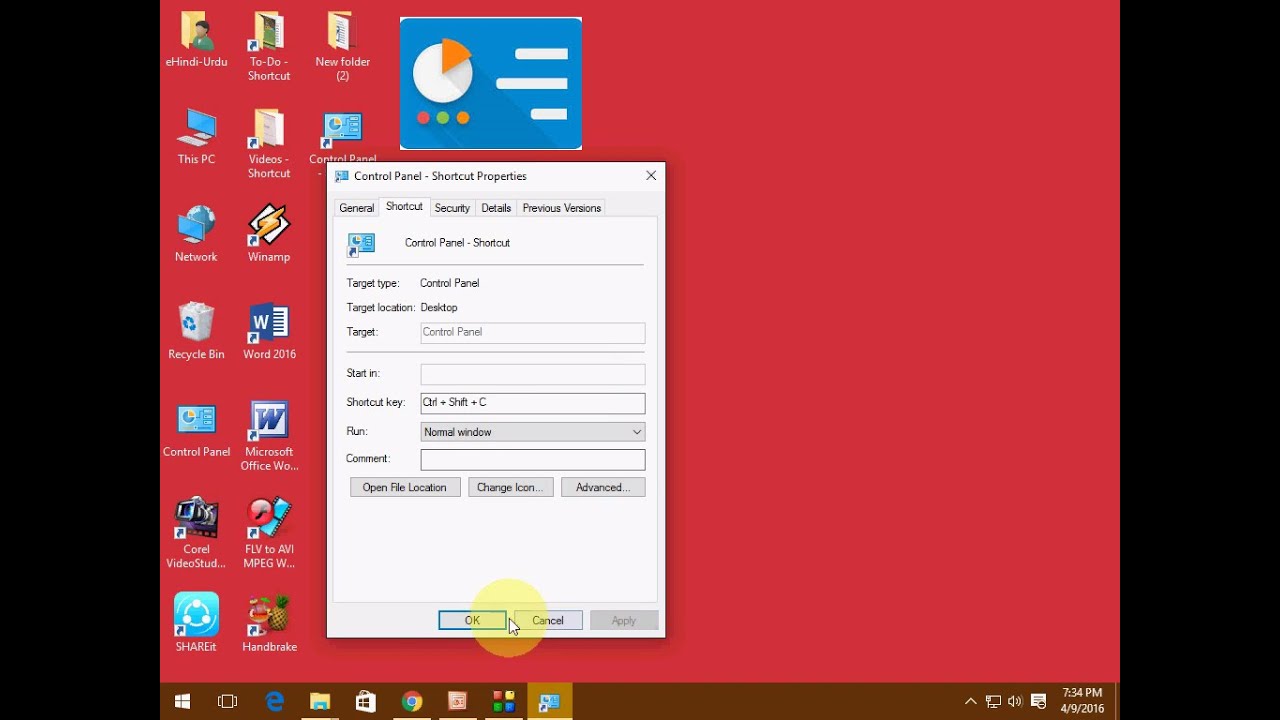 Windows Pc Shortcut Key to Control Panel - YouTube