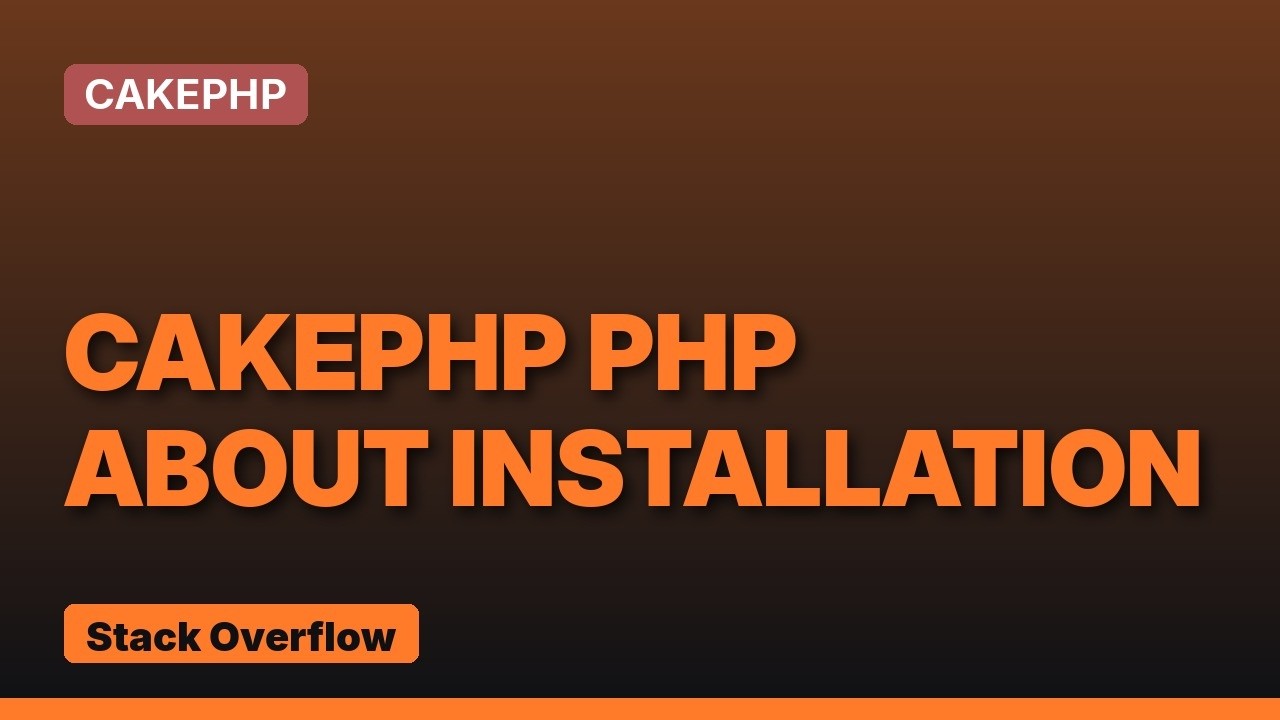 About installation of Cakephp framework - YouTube