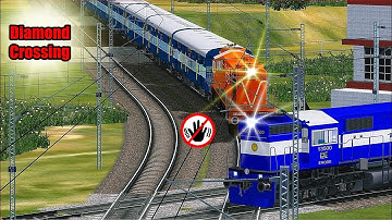 Two trains Crossing eachother at India Famous Diamond Crossing | MSTS Indian Railways