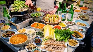 Все, что вы можете съесть! удивительный стол тети / Корейская уличная еда