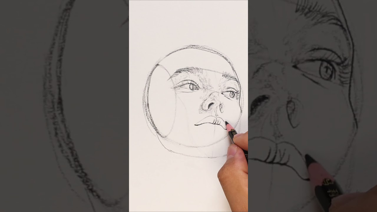 Daily Painting Challenge: Loomis Method: Girl's Face Drawing Tutorial 7/13/2024