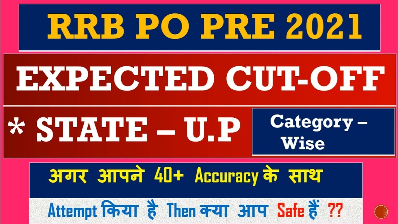 RRB PO PRE 2021 | Expected Cut-off | State - U.P | Category-Wise | अगर आपने 40+ Accuracy के साथ Atte