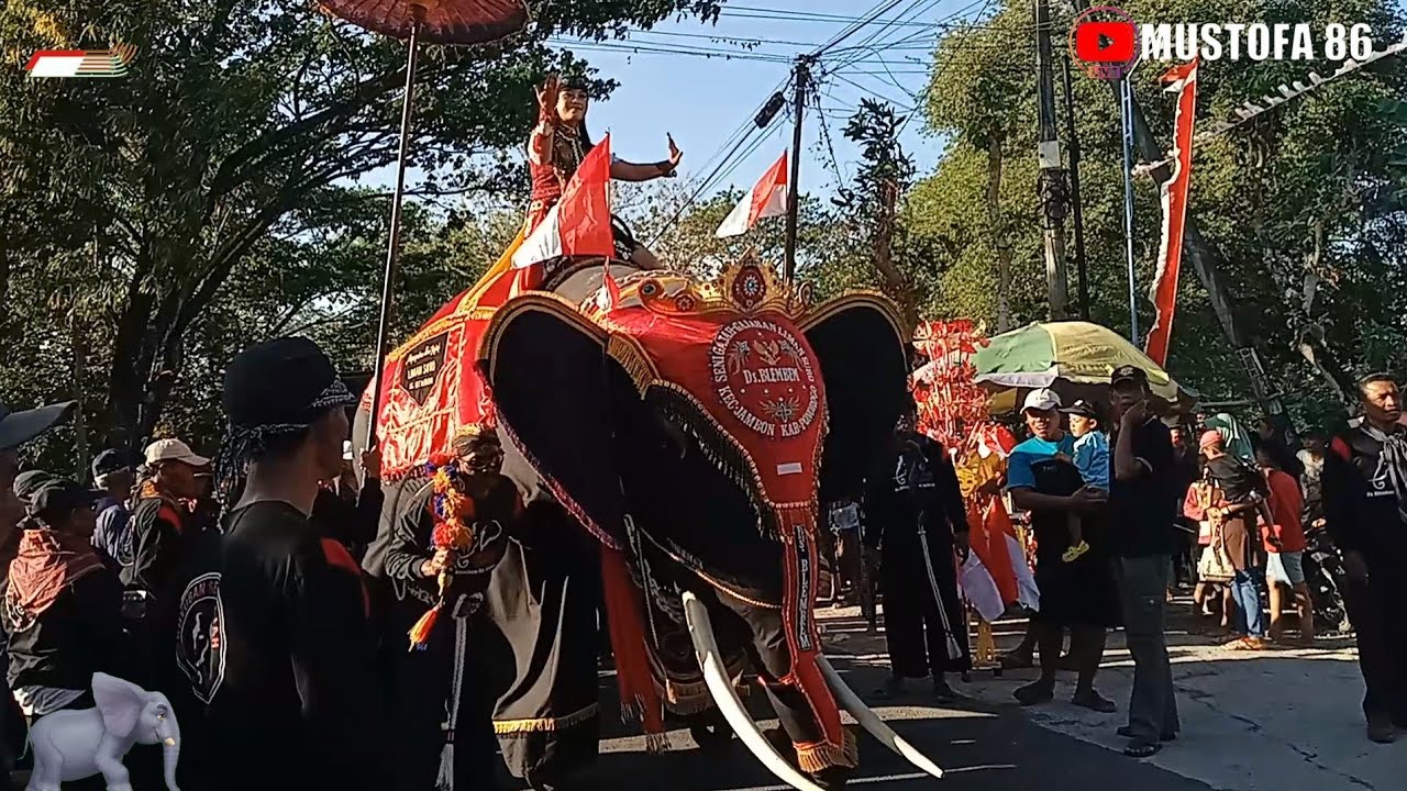SENI GAJAH LIMAN SURO MEMERIAHKAN HUT RI KE 78  DESA BLEMBEM JAMBON PONOROGO.DIRGAHAYU INDONESIA 🇮🇩