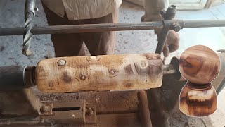 Woodturning a Big wooden ball on a Lathe #woodworking