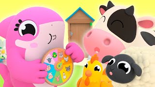 Old Mcdonald Had a Farm Baby Shark version - Kids Learn About Animals | Popular songs for Kids
