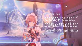 🌙 A Comfy, Quality Cinematic Gaming Setup For Cozy Nights (or Days) | Feat. Xgimi Elfin Flip 4k .★°