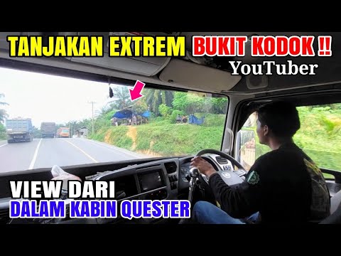 Tanjakan BUKIT KODOK !! VIEW DARI DALAM KABIN QUESTER, 5Truk JBM Pulang Kosongan