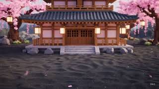 Witness a single, glowing pink drop land on black volcanic sand and blossom into a magical Japanese screenshot 5