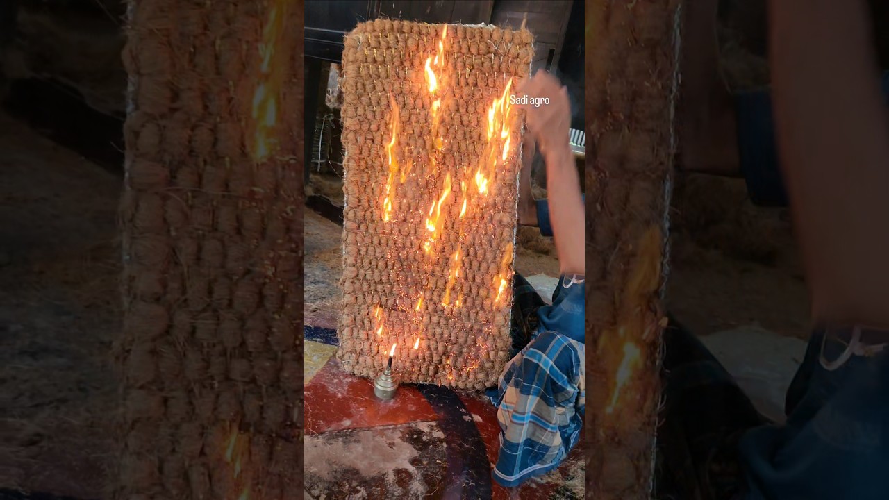 Making slippers from coconut fiber