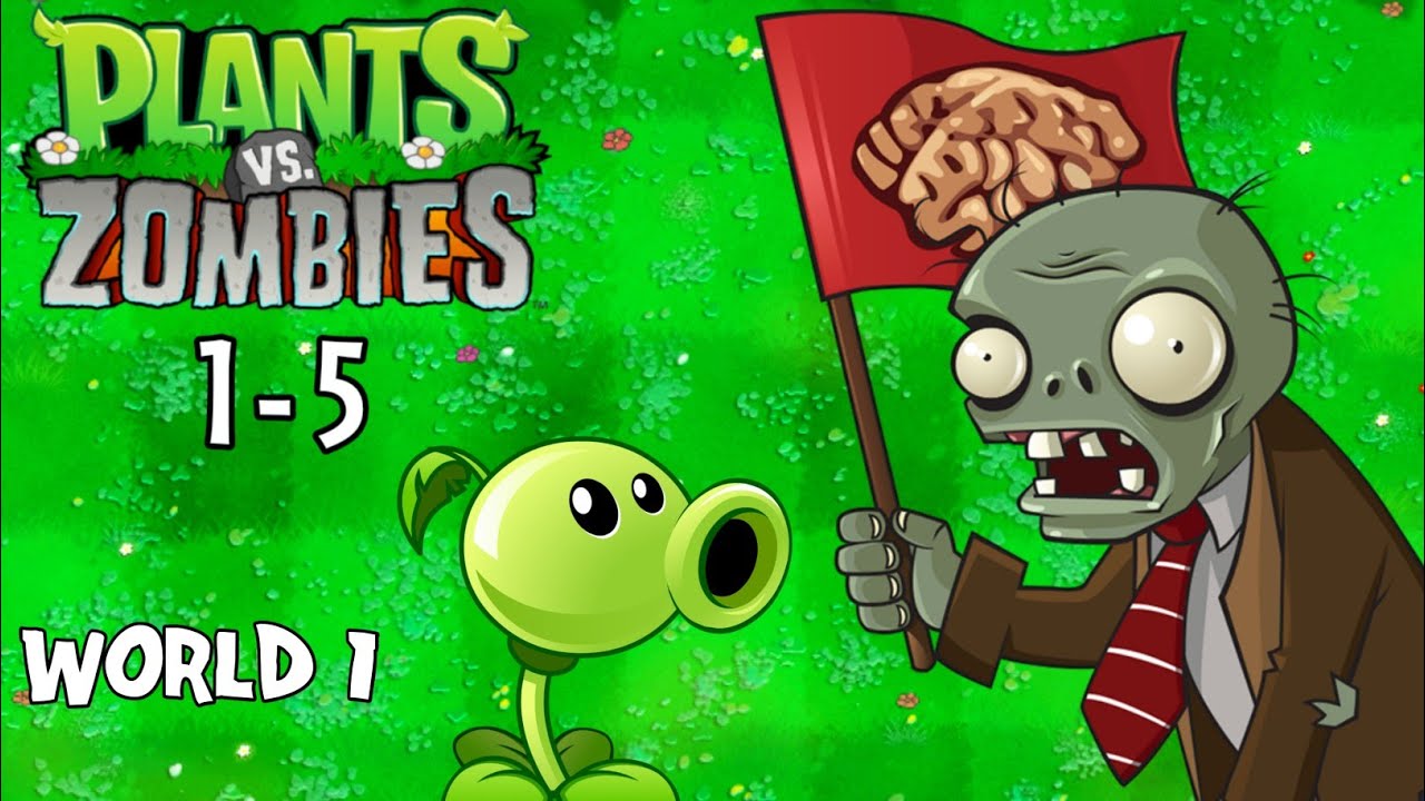 Plants vs Zombies - Gameplay Walkthrough World 1 - Level 1 - 5 | No ...