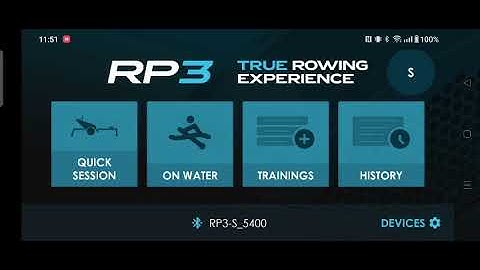Connecting the RP3 app (Android) via BT with RP3 Indoor Rower and select field to change