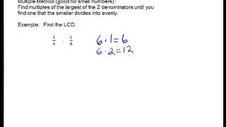 Finding the LCD by Multiple Method